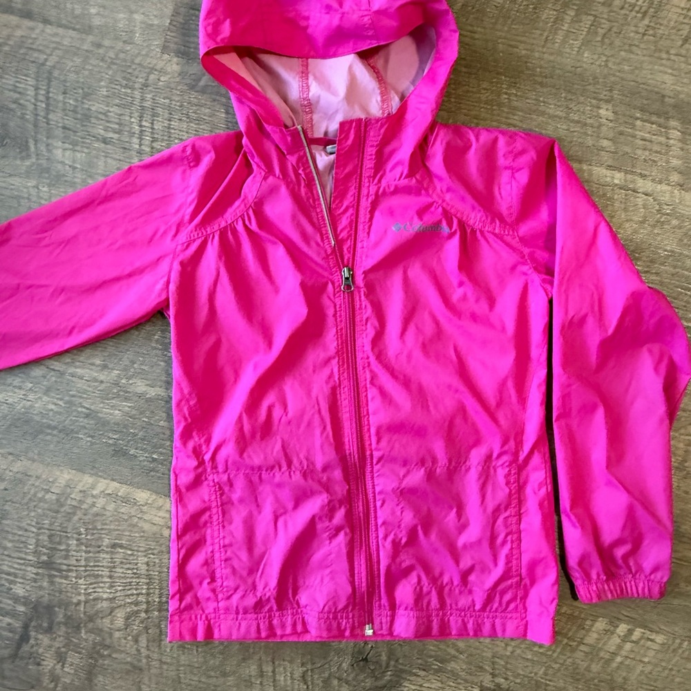Columbia ☔️ Vibrant Pink Hooded Rain Jacket